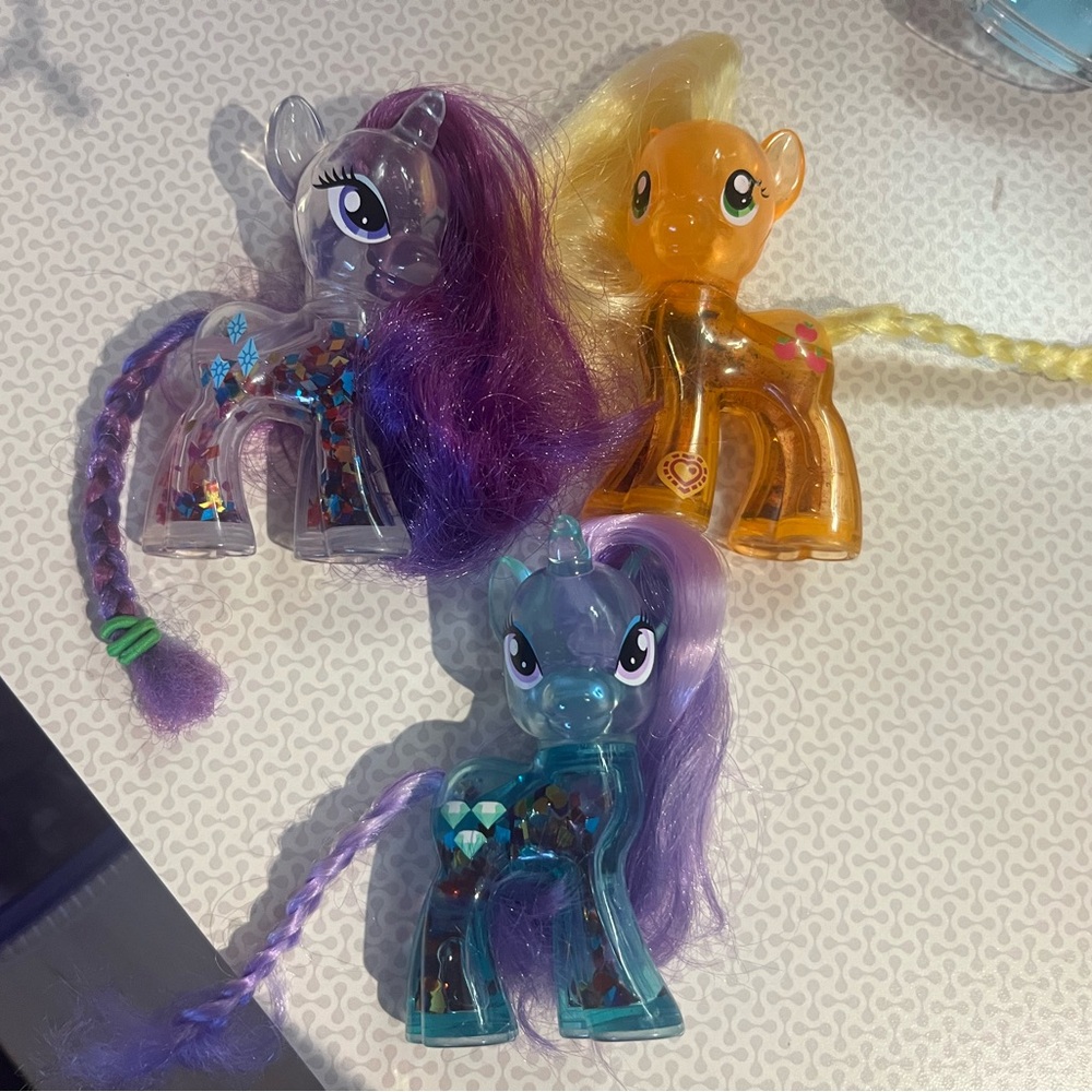 2014 MLP My Little Pony Rarity, Applejack, Mint Water Cuties 3"